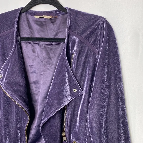 Soft Surroundings Velvet Moto Jacket Size S - Picture 2 of 6